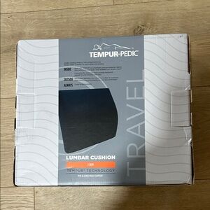 Tempur-Pedic Lumbar Cushion, Travel Size, Navy, FIRM, NWT floor sample open box
